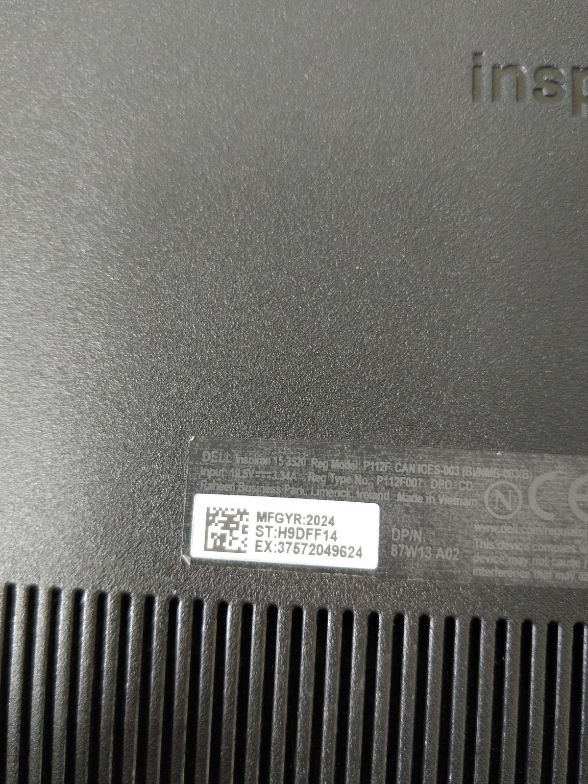 Dell Inspiron 15 3520 INTEL CORE I5-1155G7@2.40GHz 8GB RAM NO DRIVE PARTS 8980
