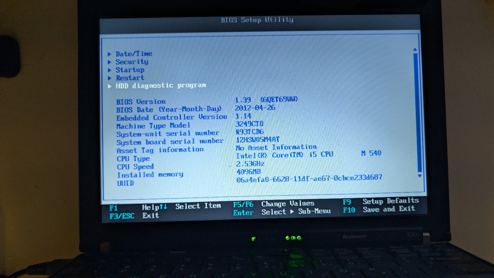 Lenovo ThinkPad X201 12″ Tablet Intel Core I5-M560 CPU 2.66GHz