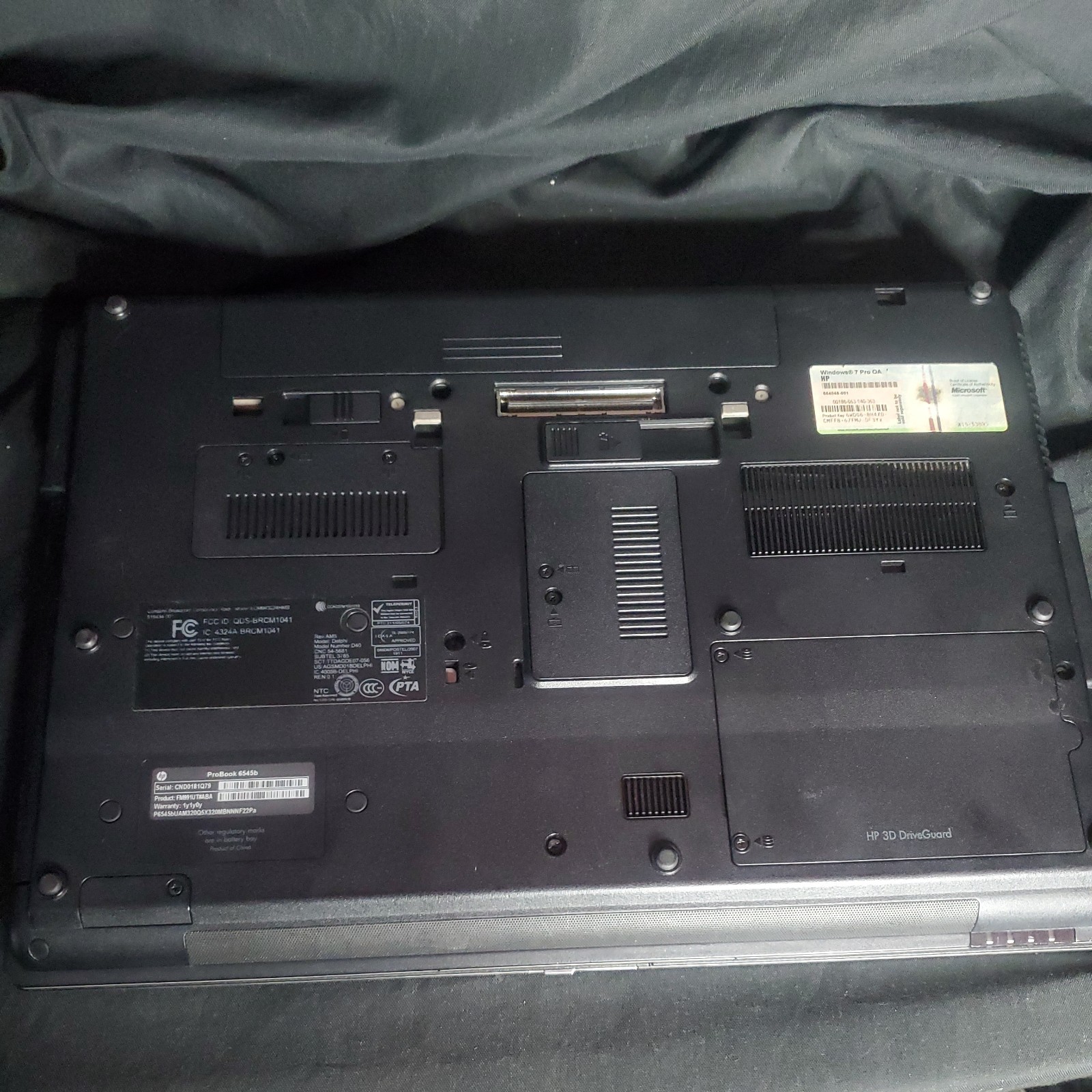 HP ProBook 6545b Windows 7 Laptop. Memory Wiped Hard Drive Empty.