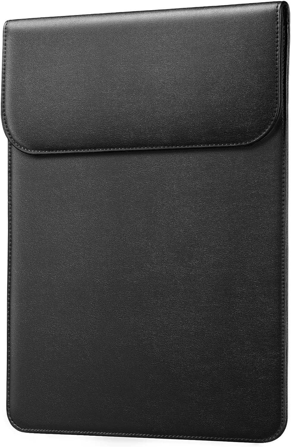 Black PU Leather Laptop Sleeve for MacBook Air 13-Inch & MacBook Pro 13-Inch