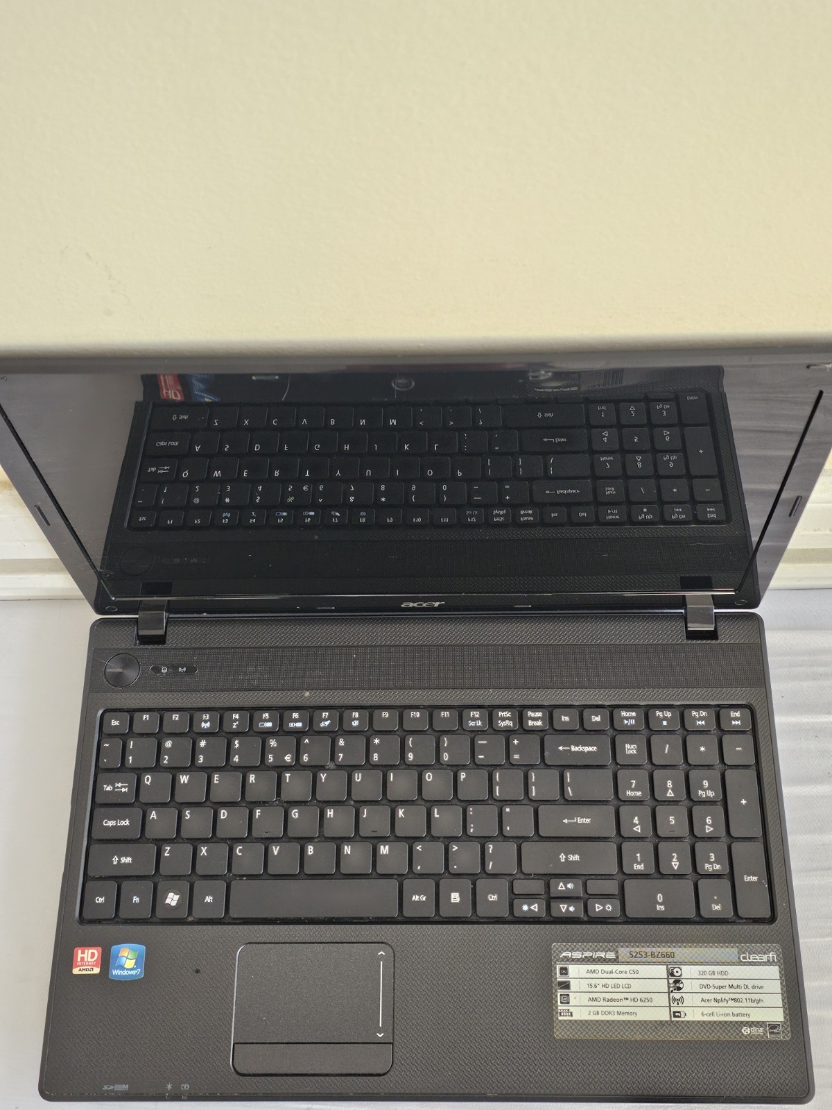 Acer Aspire 5253 Laptop – AMD C-50 – 8GB RAM – NO HDD/OS – Parts/Repair – READ