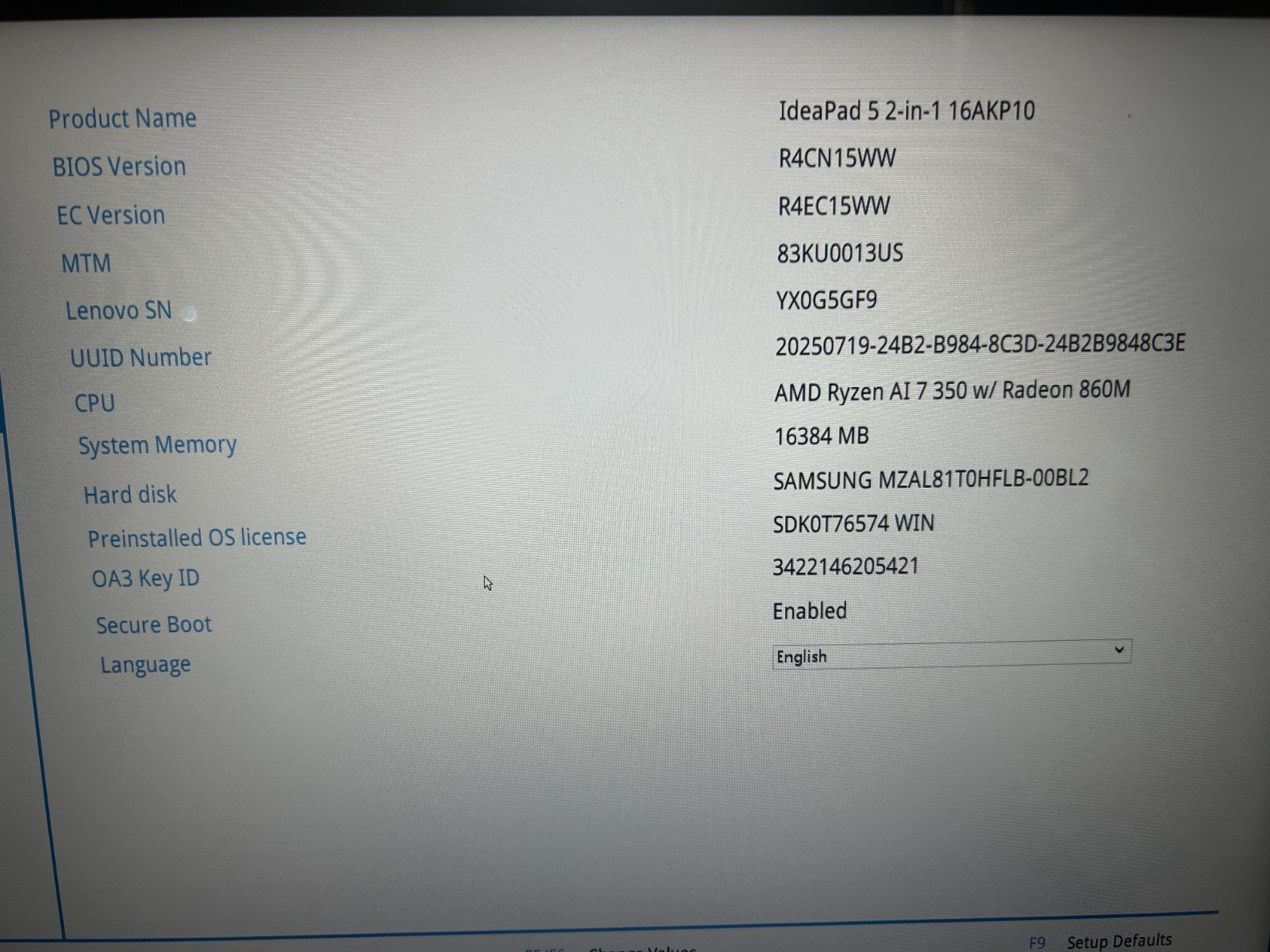 Lenovo IdeaPad 5 2-in-1 16AKP10, AMD Ryzen AI 7 350, 16 GB RAM, 1 TB NVMe SSD