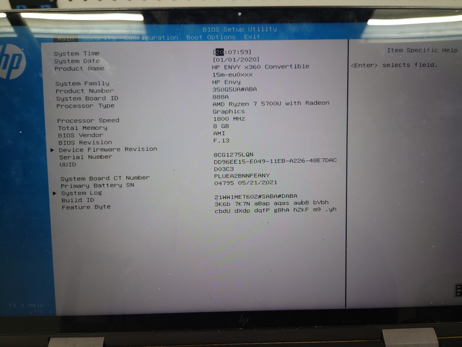 HP ENVY x360 2-in-1 15m-eu0023dx 15.6″ FHD Touch Ryzen 7 5700U 8GB 512GB NO OS