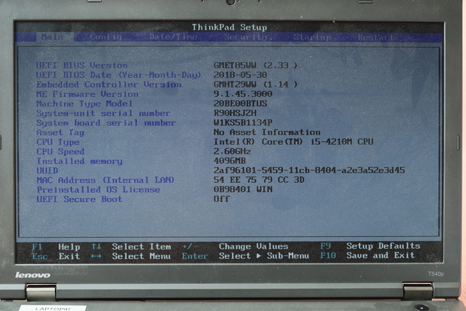 Lenovo ThinkPad T540p 15.6″ HD i5-4210M 4GB RAM No HDD No OS