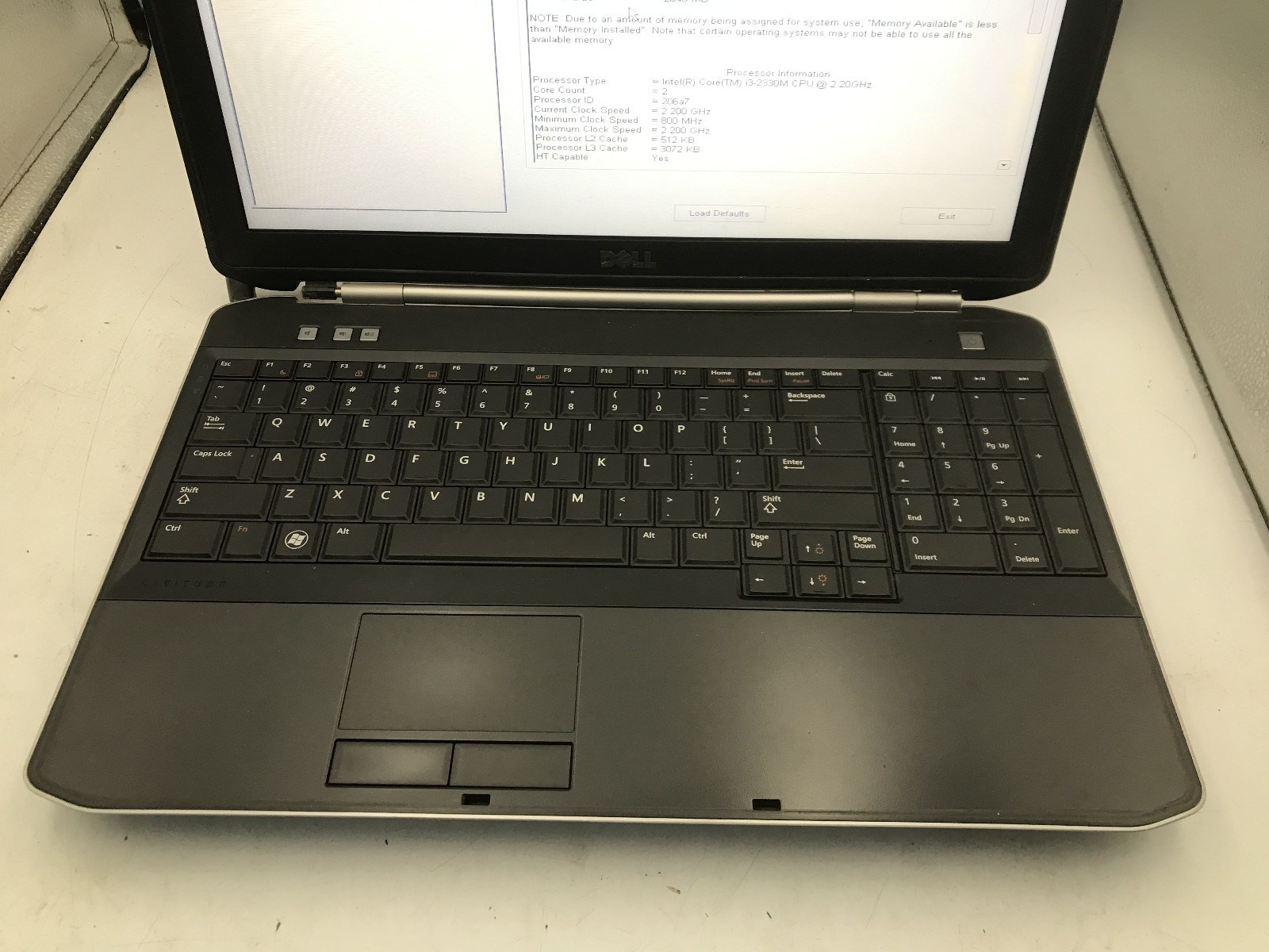 DELL LATITUDE E5520 – BOOTS TO BIOS – INTEL I3 2330M – 4GB RAM – READ DESC – BB!