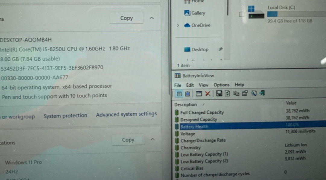 HP Pavilion x360 14m-cd0003dx, Intel i5-8250U@1.6GHz, 8GB RAM, 128GB SSD, Touch