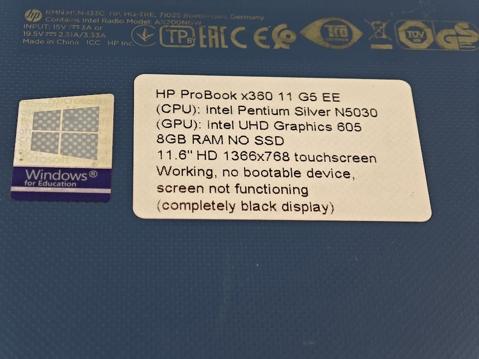 HP ProBook x360 11 G5 EE – Used, No SSD, Screen Issue