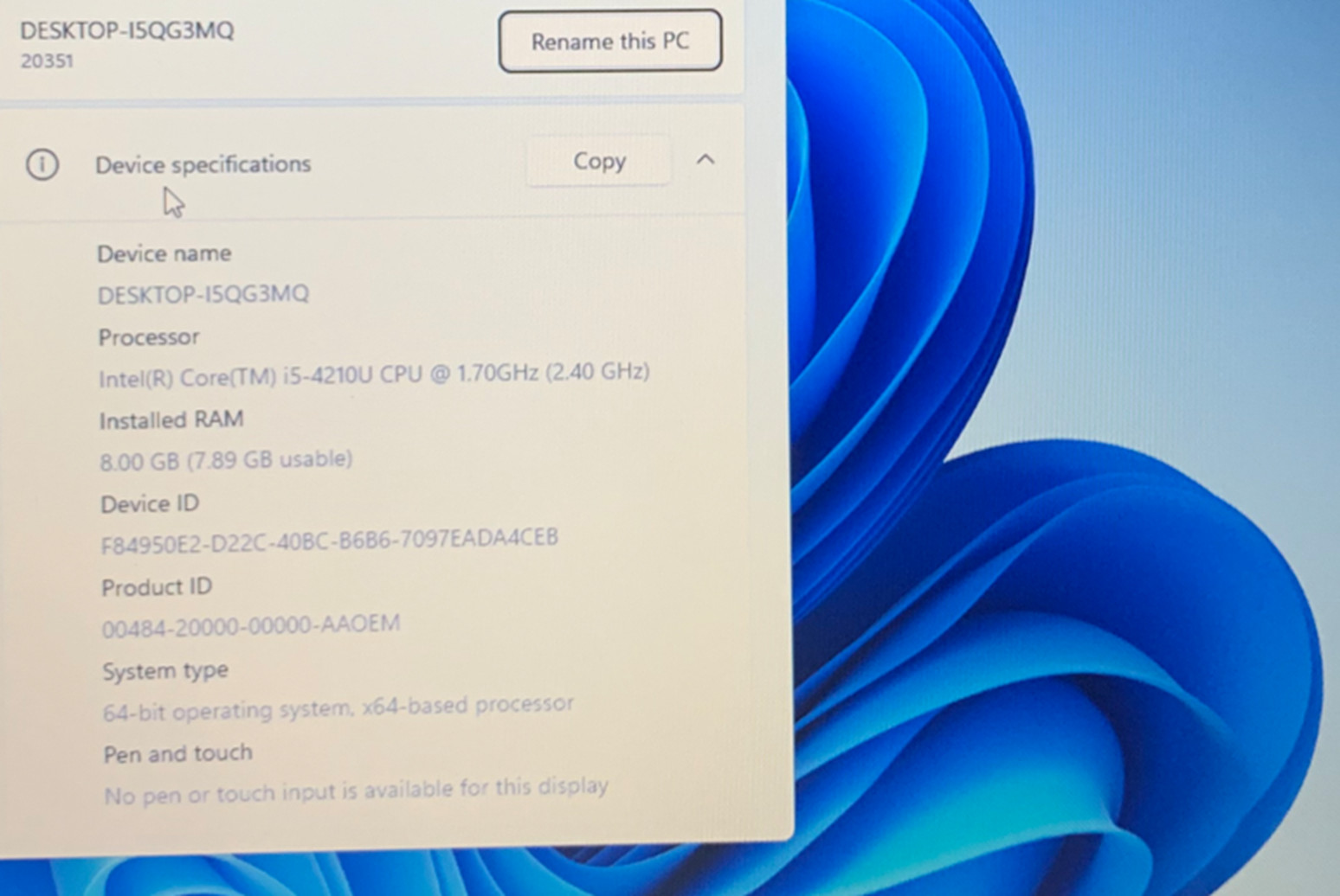 Lenove G50-70 15.6″ WIN 11 ACTIVATED i5-4210U 1.7/2.7GHz CPU 8GB RAM 500GB HDD