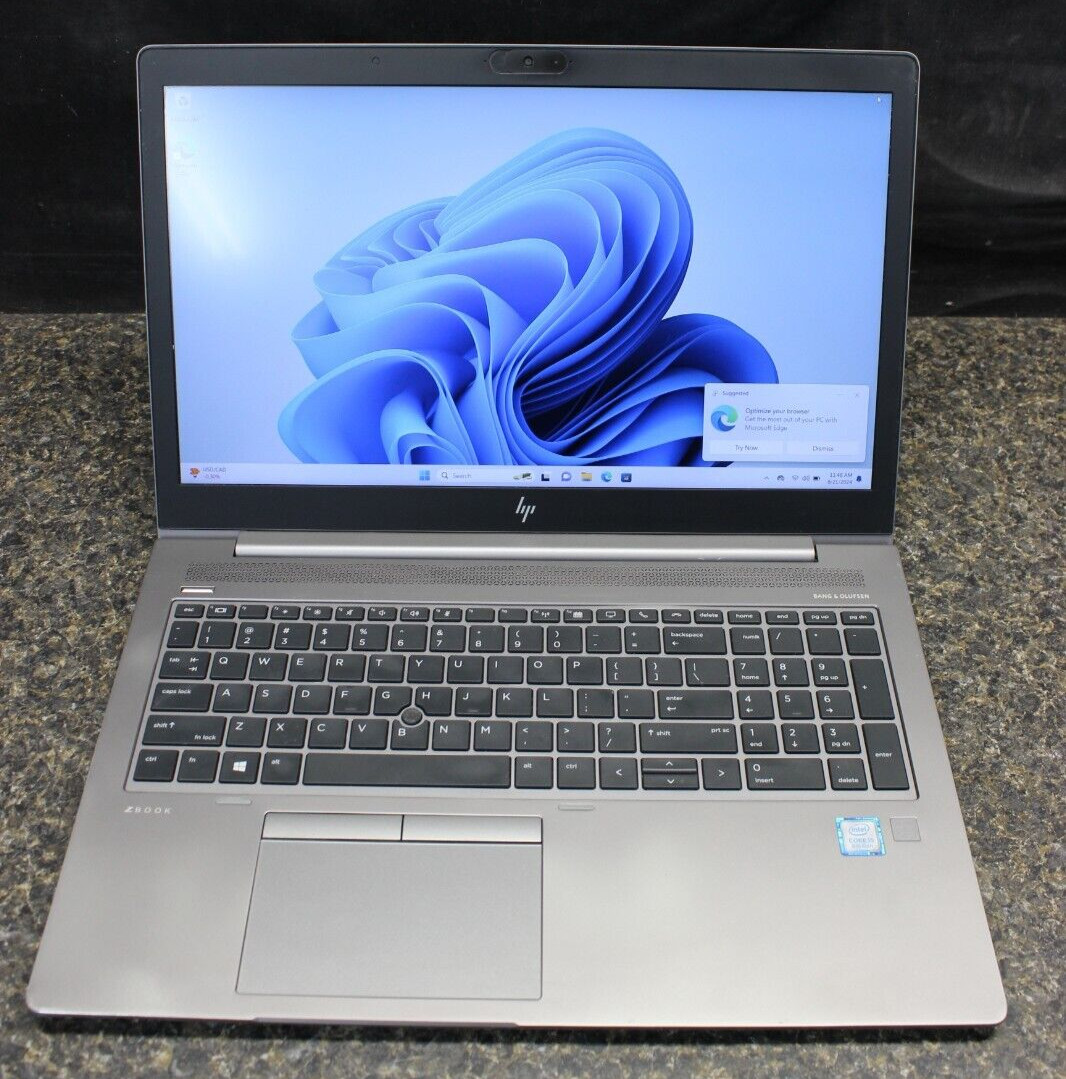 HP ZBook 15UG6 I5-8265U 256GB NvME 16GB DDR4 Win11Pro*See Descrip