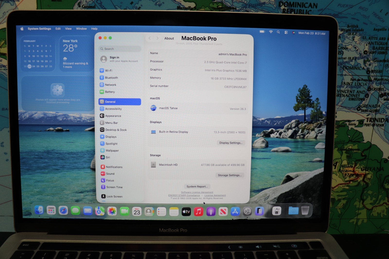 Apple Mac Book Pro 13-inch 2020, Four Thunderbolt 3 ports 16GB RAM -Model A2251