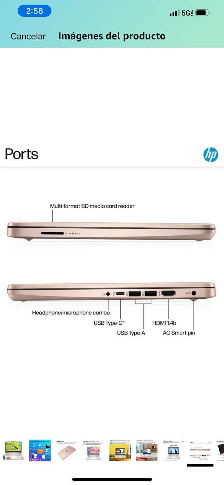 HP – 14″ Laptop – Intel Processor N150 – 4GB Memory – 128GB UFS – Pale Rose Gold
