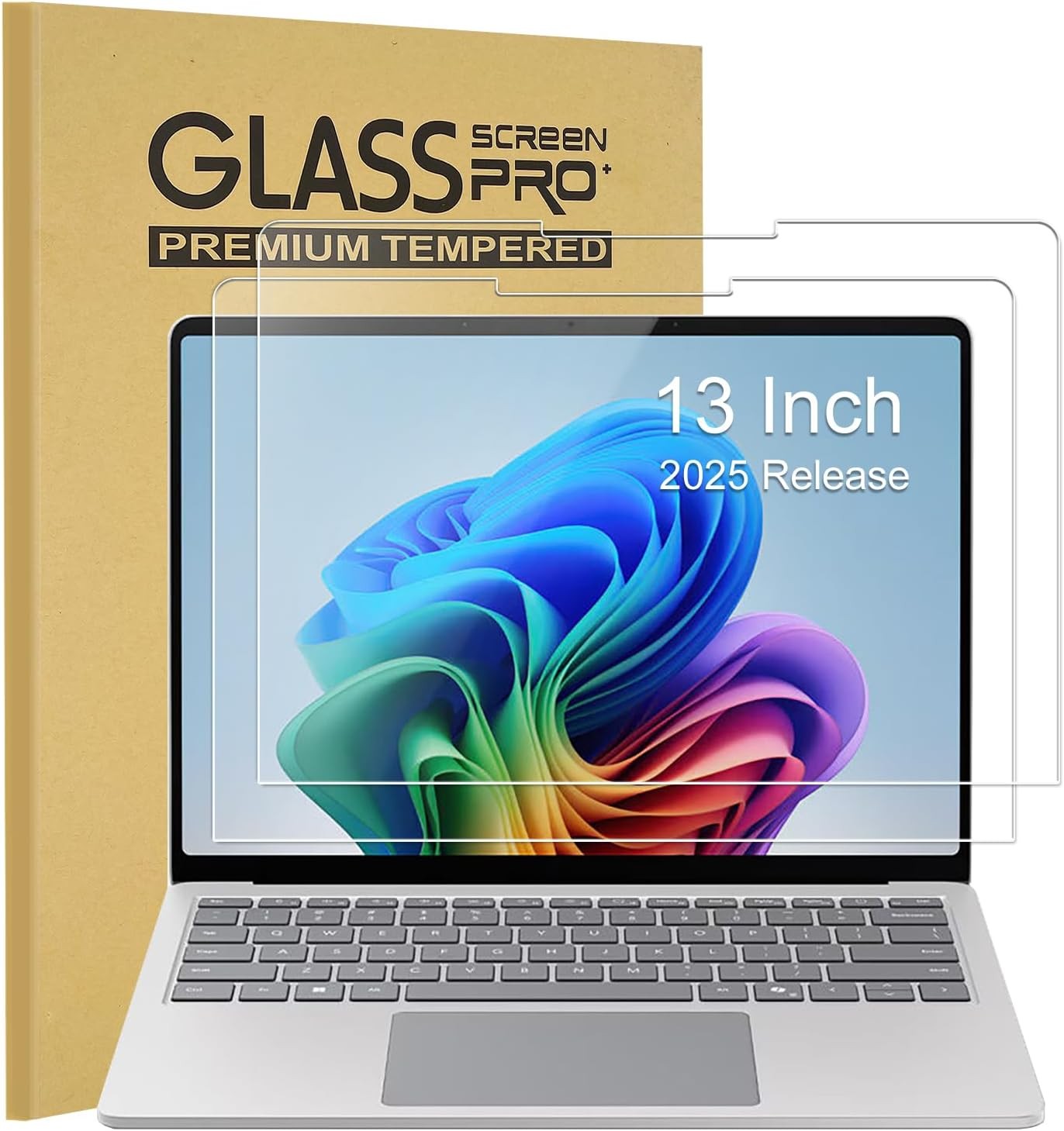 2-Pack Ultra Clear Tempered Glass Screen Protectors for 2025 Microsoft Surface 1