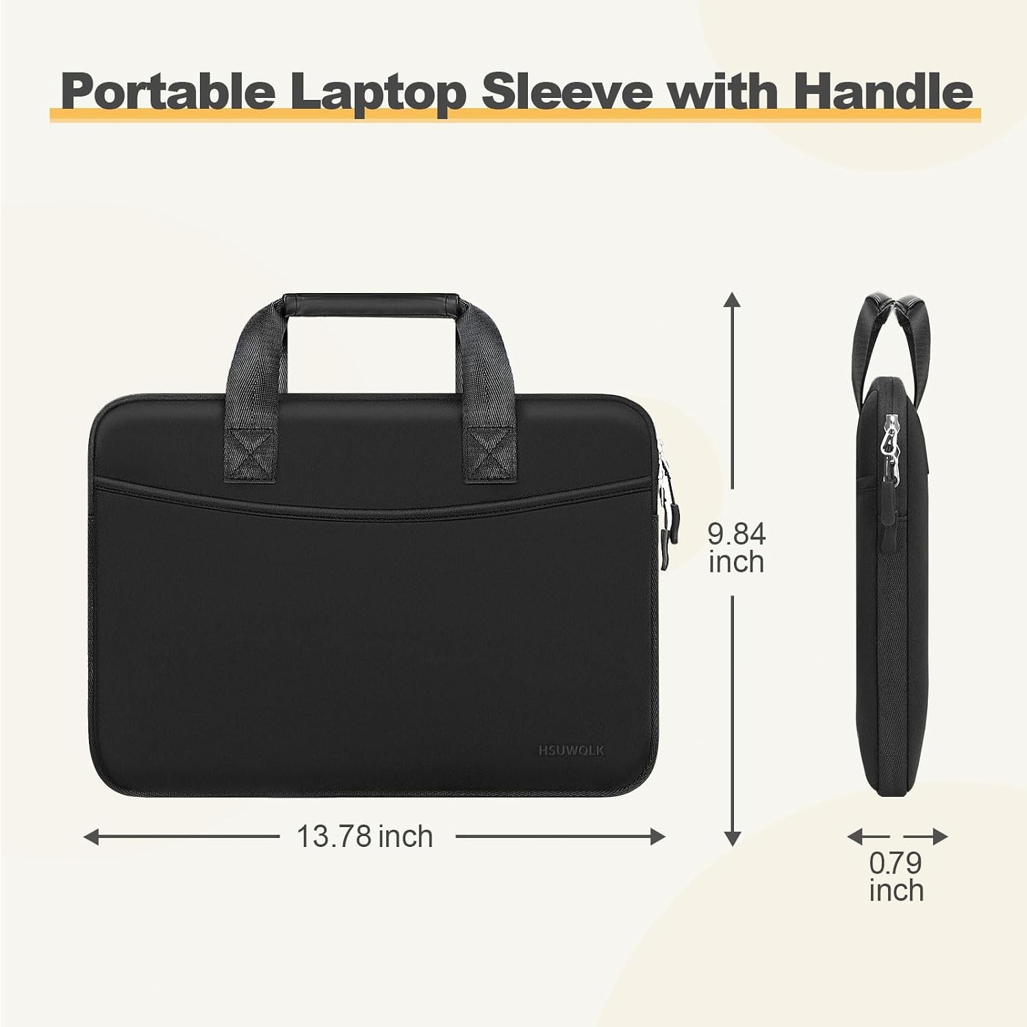 Black Laptop Sleeve for 13.3 inch MacBook Neo 13/Air 13 13.6/Pro 13/Pro 14