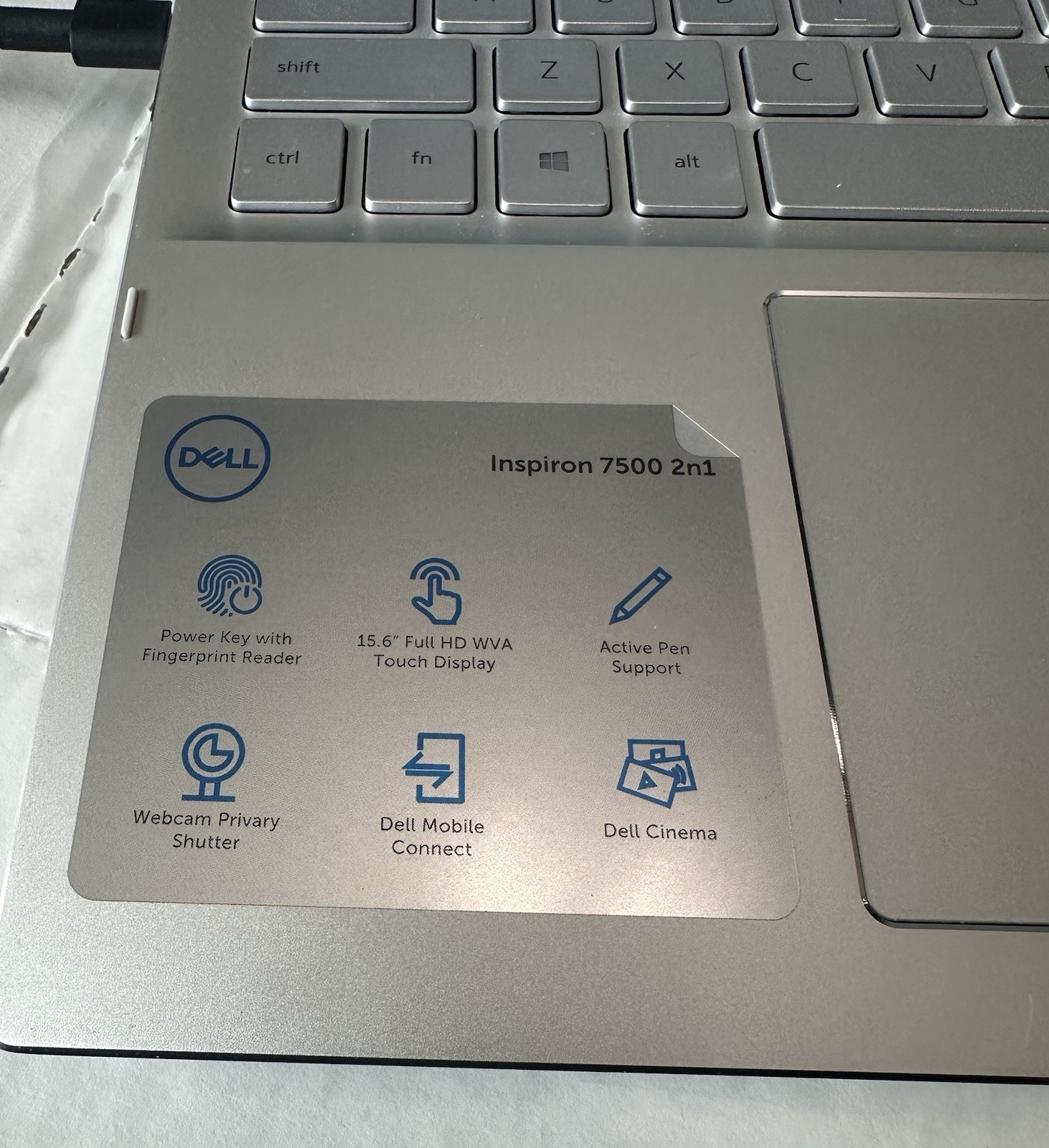 Dell Inspiron 7500 2n1 15.6″ Touch Screen Laptop-512Gb-intel i5 1035G1-12Gb Ram