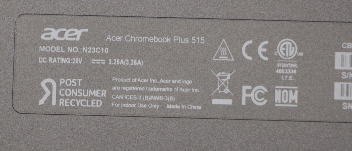 Acer Chromebook Plus 515 15.6″ Core 5 120U 8GB 256GB ChromeOS