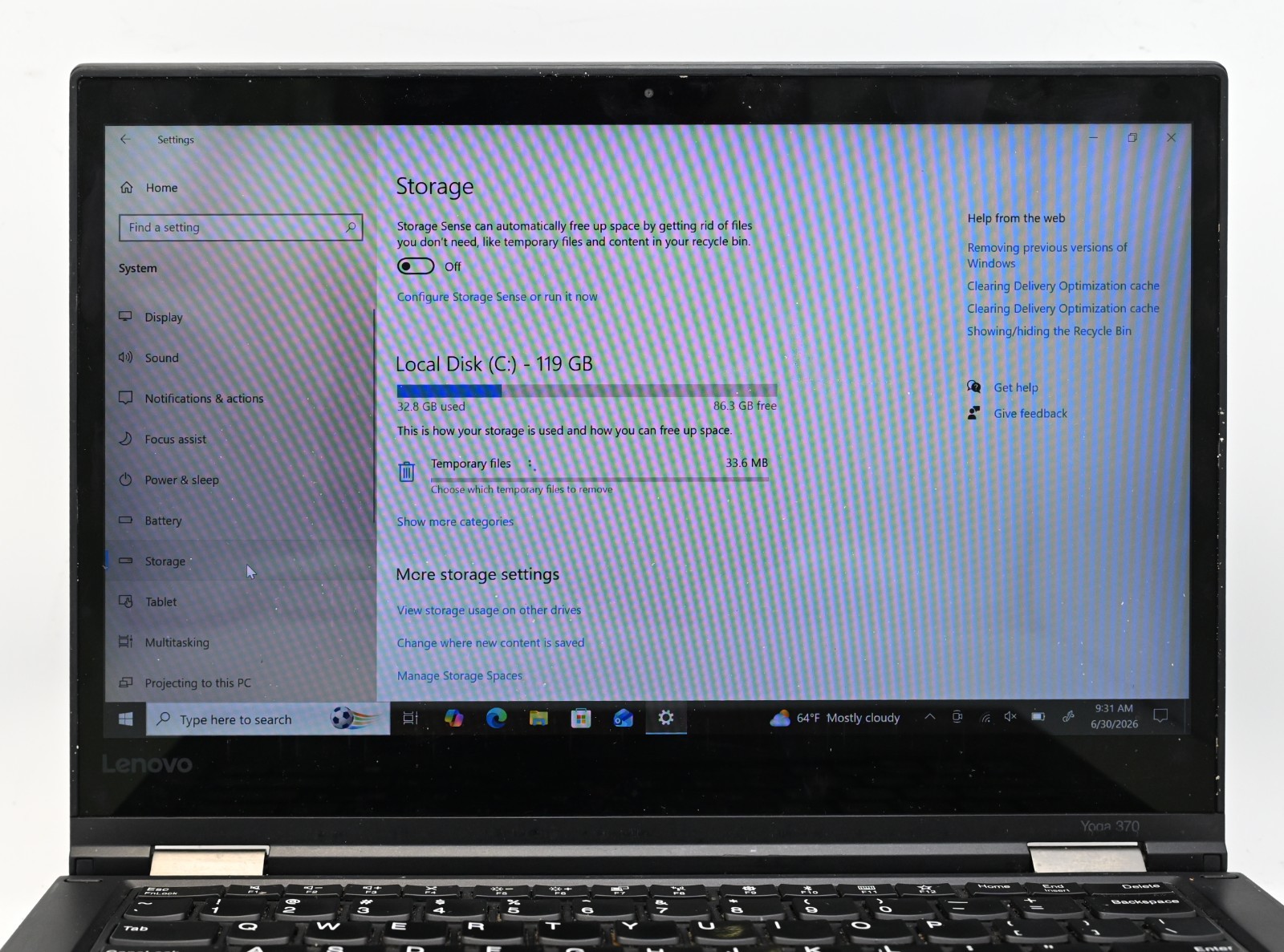 Lenovo Thinkpad Yoga 370 (2-in-1) i5-7200u 2.5GHz 8GB RAM 128GB SSD Windows 10 P