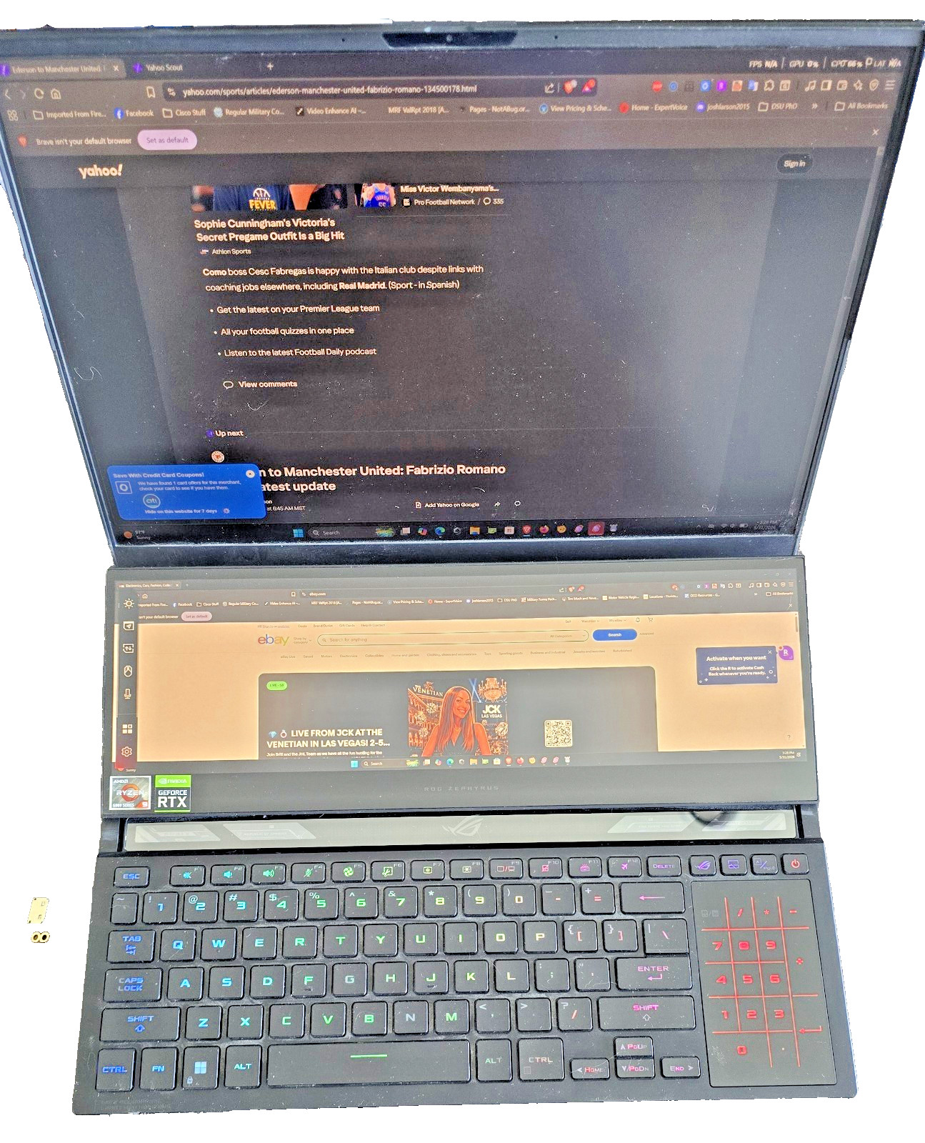 ROG Zephyrus Duo 16 3070ti, 165Hz QHD, 6900HX, 32GB DDR5, 1TB. Make an offer!