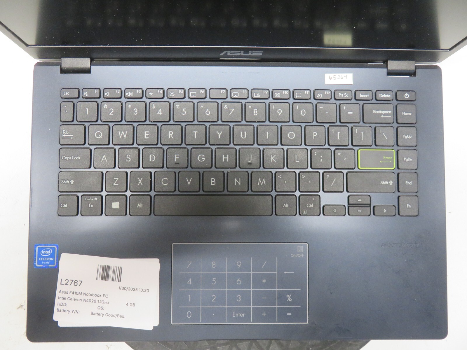 Asus E410M Notebook PC Intel Celeron N4020 1.1GHz 4 GB NO HDD No Batt