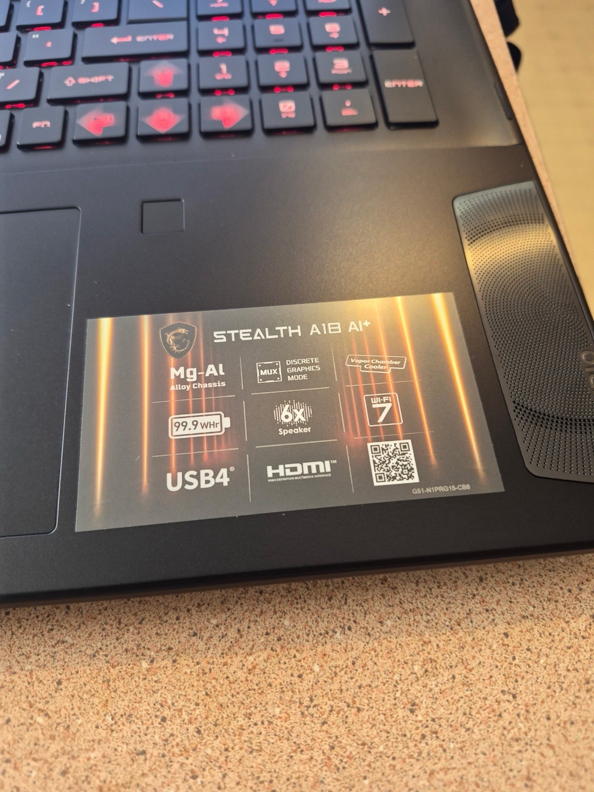 MSI Stealth A18 AI+ Gaming Laptop 18″ 4K 120Hz Ryzen 9 RTX USB4 HDMI 6x Speaker