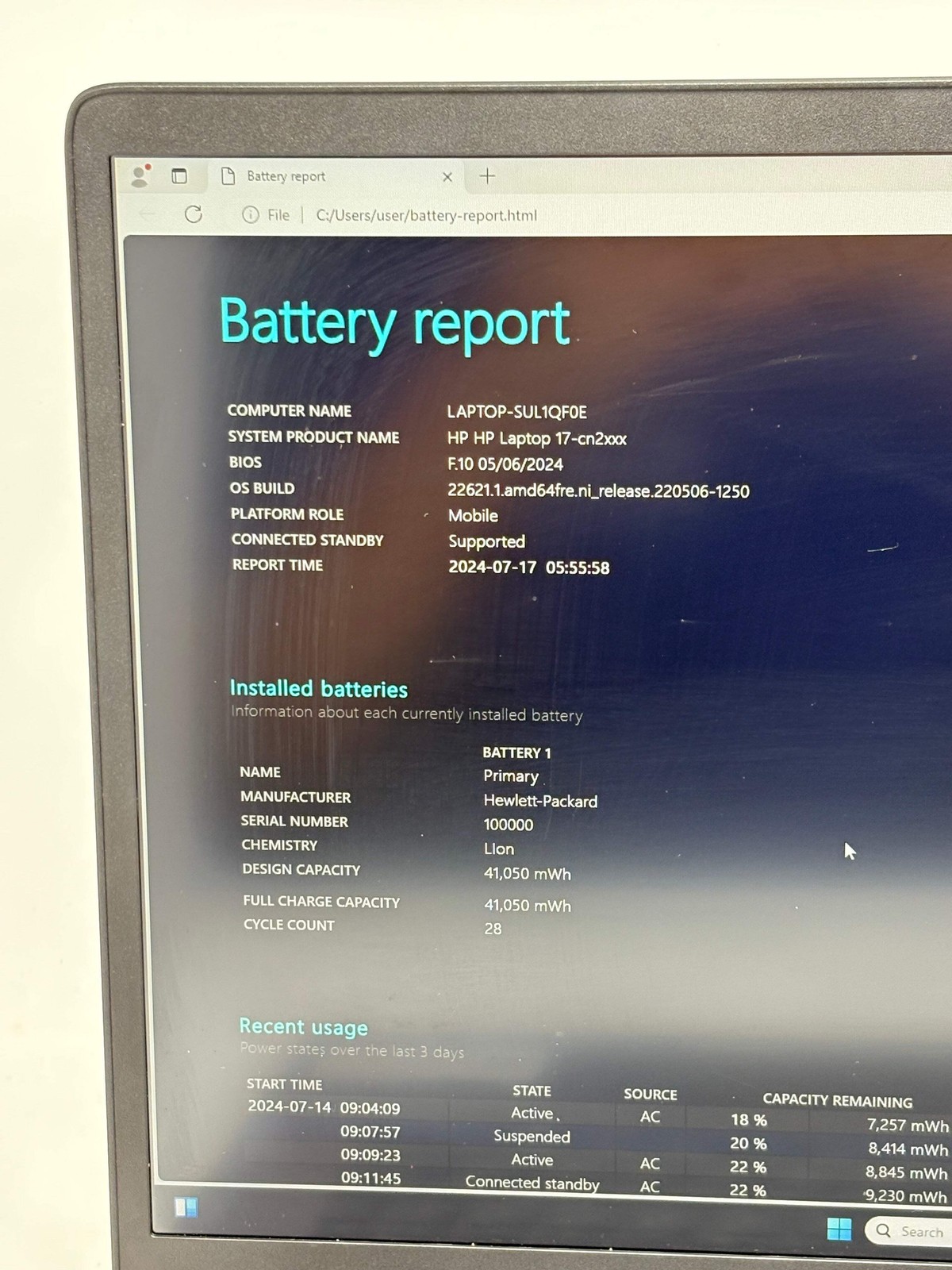 HP 17-cn2283st 17.3″ Core i3 12th Gen 8GB 512GB SSD Silver Used
