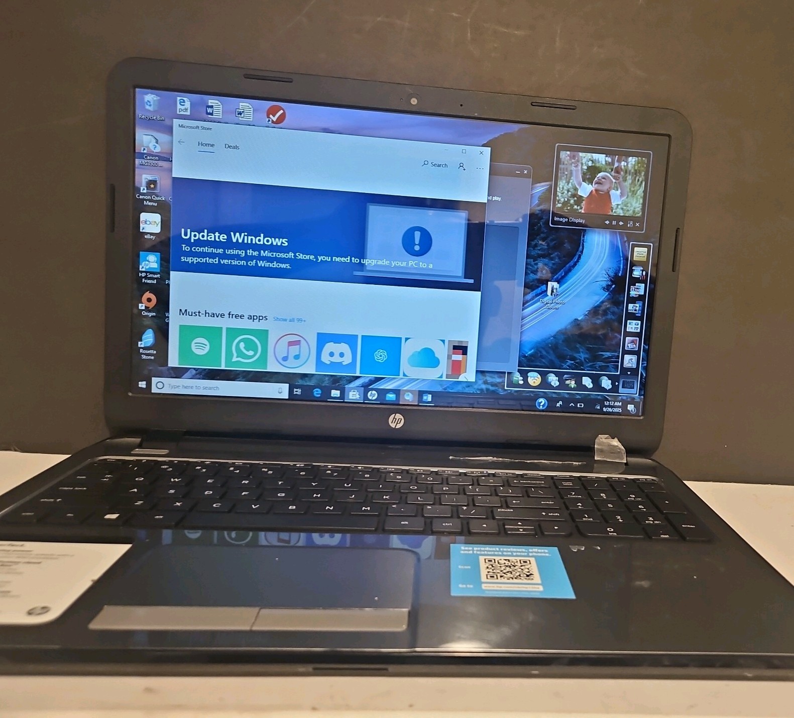 HP 15-g019wm 15.6″ Bad battery Win10 4Gb Ram AMDE1-2100APuU 1.0GHz 500GB HD