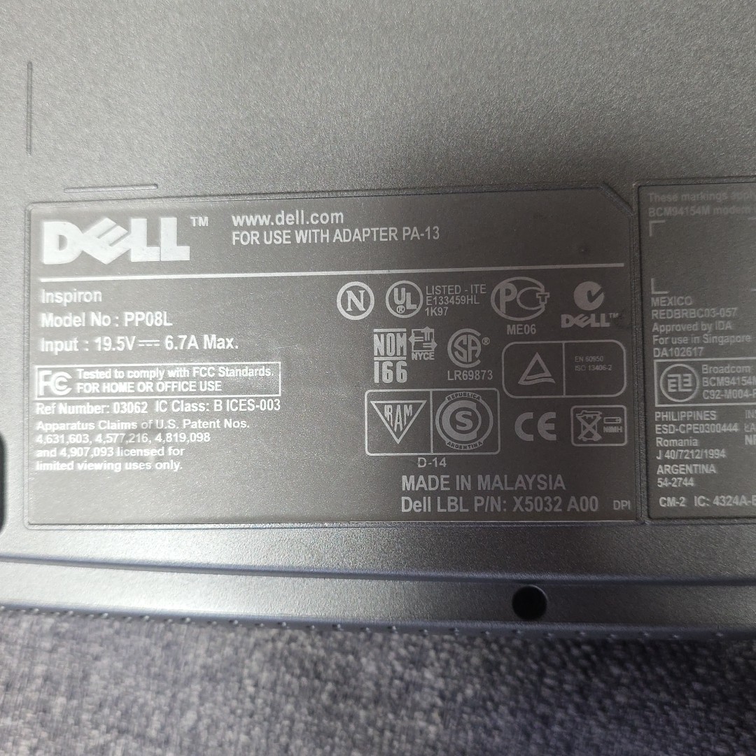 Dell Inspiron 5160 PP08L 15.1″ No AC Adaptor – For Parts