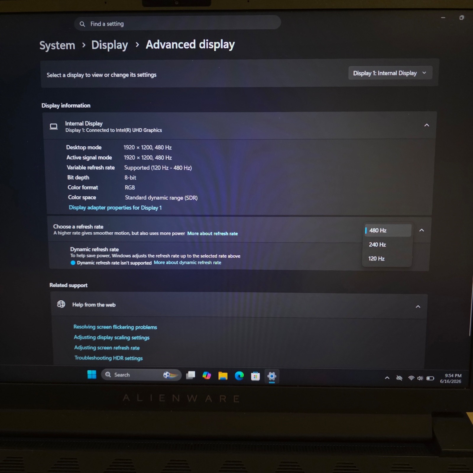 Alienware M18 R1 480Hz i9-13980HX 32GB 2TB SSD RTX 4090 175W 16G DDR6 CherryMX