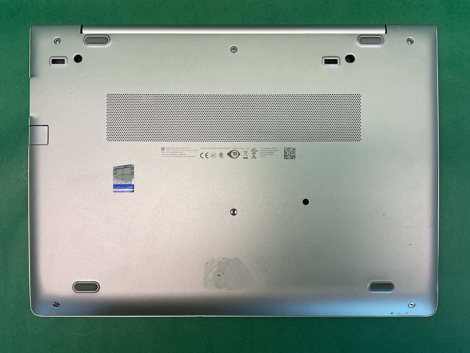 HP Elitebook 745 G5 AMD Ryzen 7 Pro 2700U – Powers On – NO HARD DRIVE- Untested