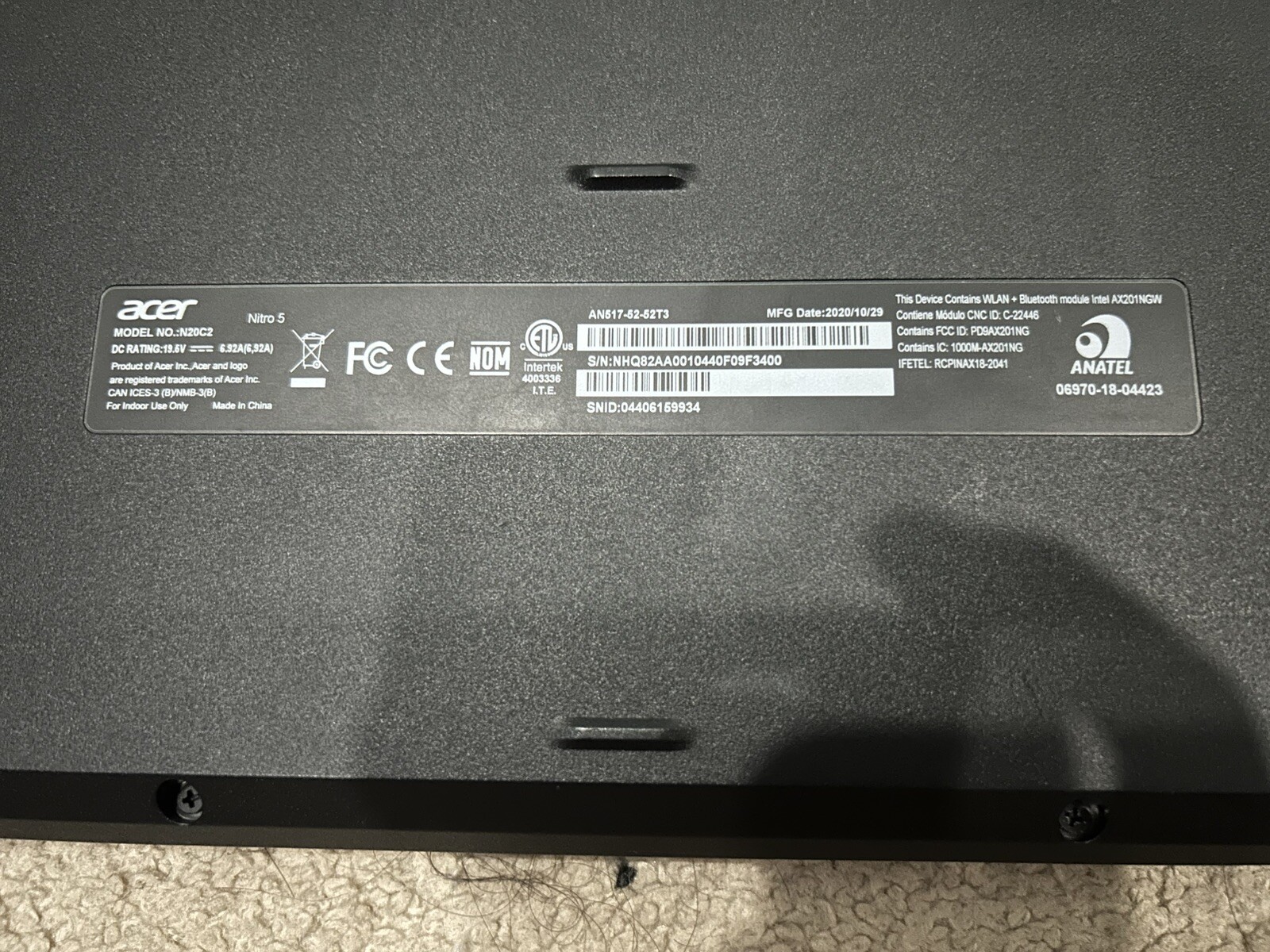 Acer Nitro 5 AN515-55 15.6″ (512GB SSD, Intel Core i5 10th Gen., 4.50 GHz, 8GB)