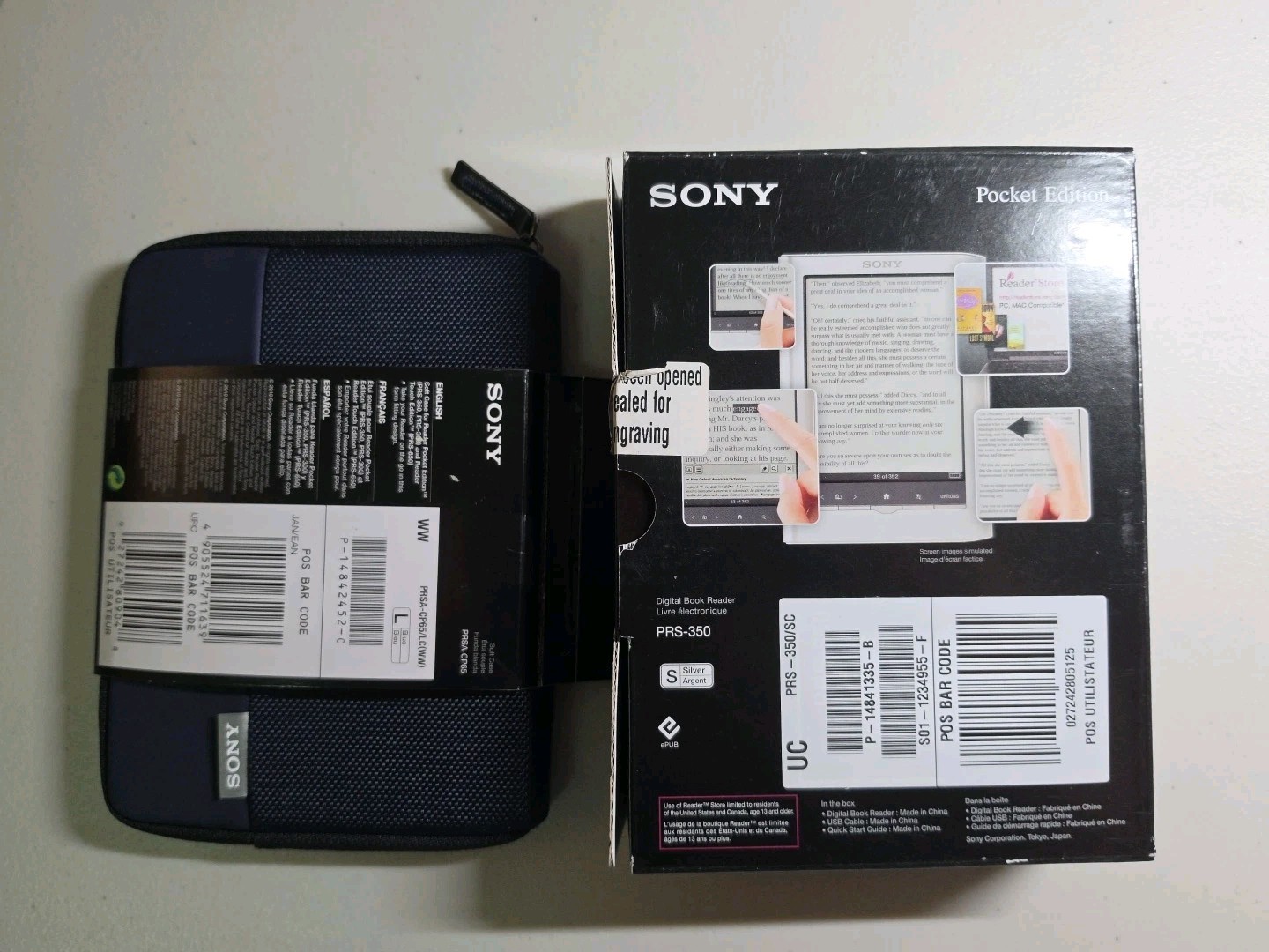 Sony PRS-350 E Reader 5 Inch Silver With Original Case