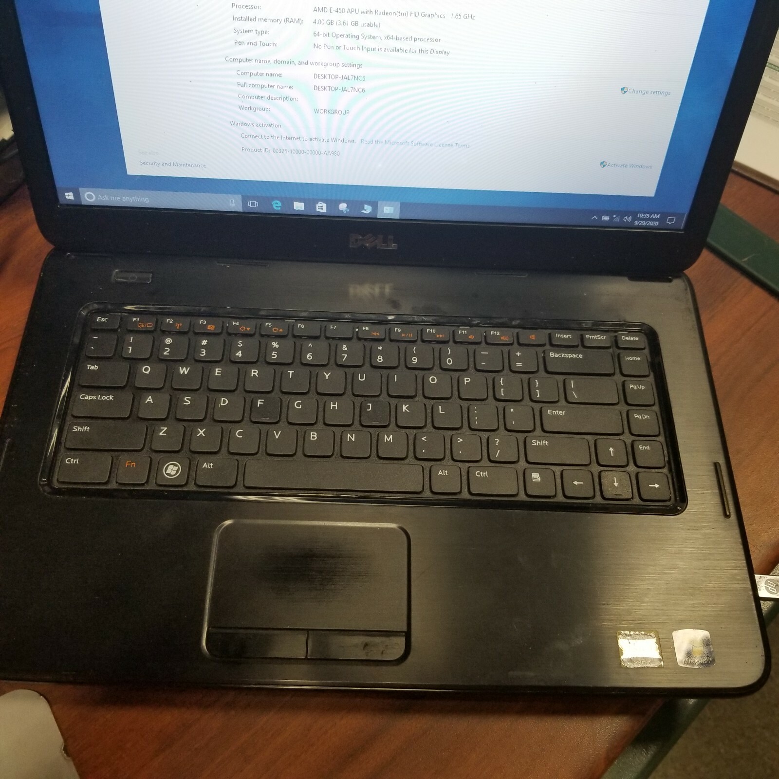 Dell Inspiron M5040 Laptop 15.6″ AMD E-450 Dual Core Win 10 4GB Ram 450GB HD