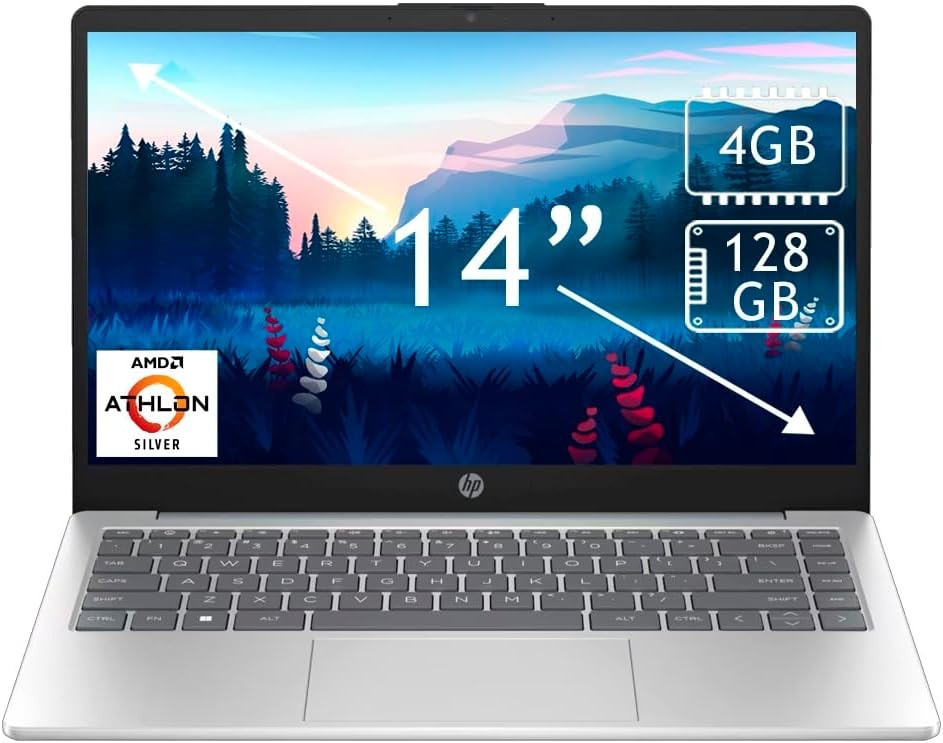 HP LAPTOP 14″ HD LED AMD ATHION 7 120U 4GB 128GB SSD WIN11 H 14-EM0002WM