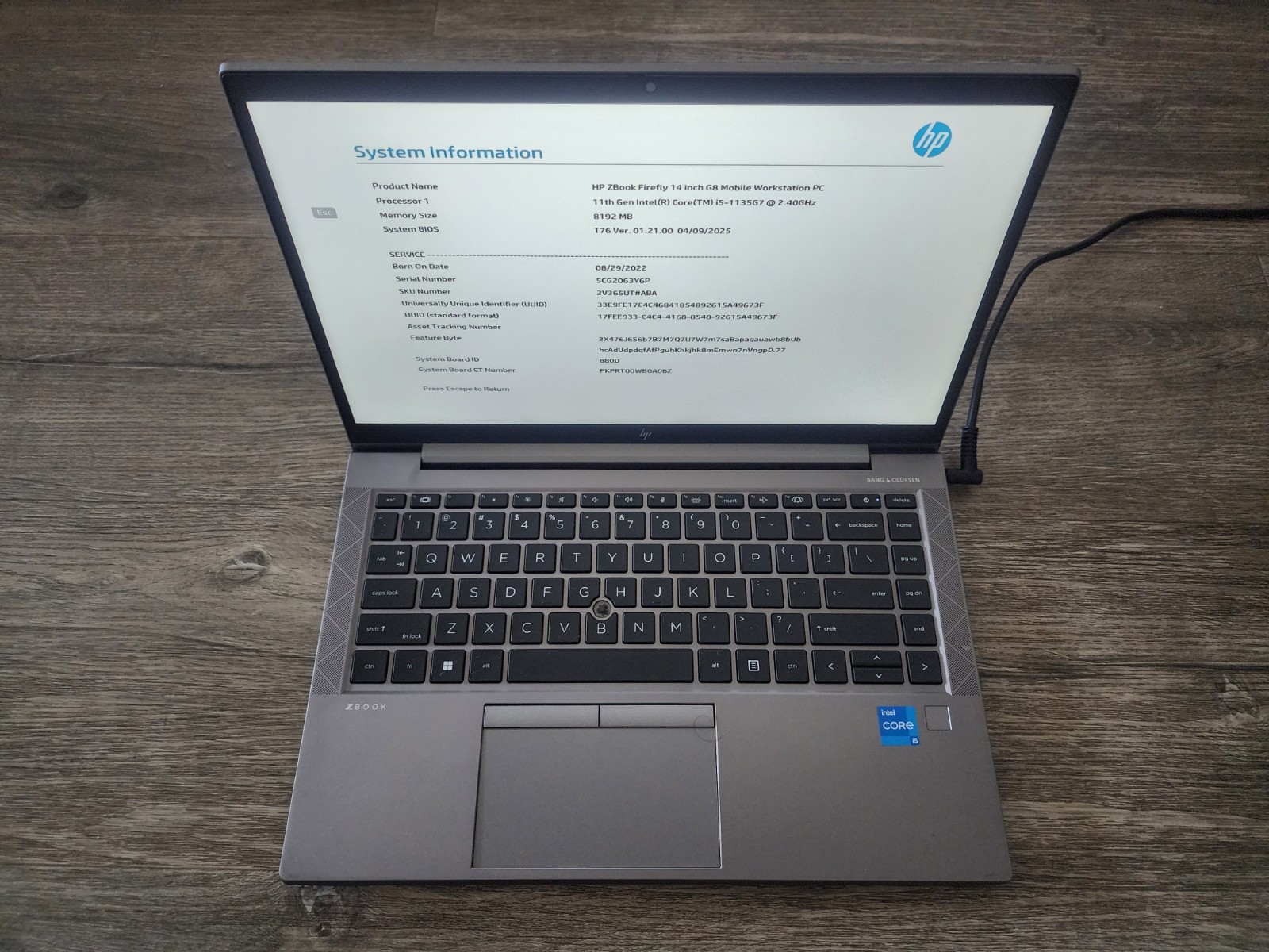 HP ZBOOK FIREFLY 14 G8 LAPTOP/NOTEBOOK PC INTEL CORE i5-1135G7 CPU BACKLIT KYBRD
