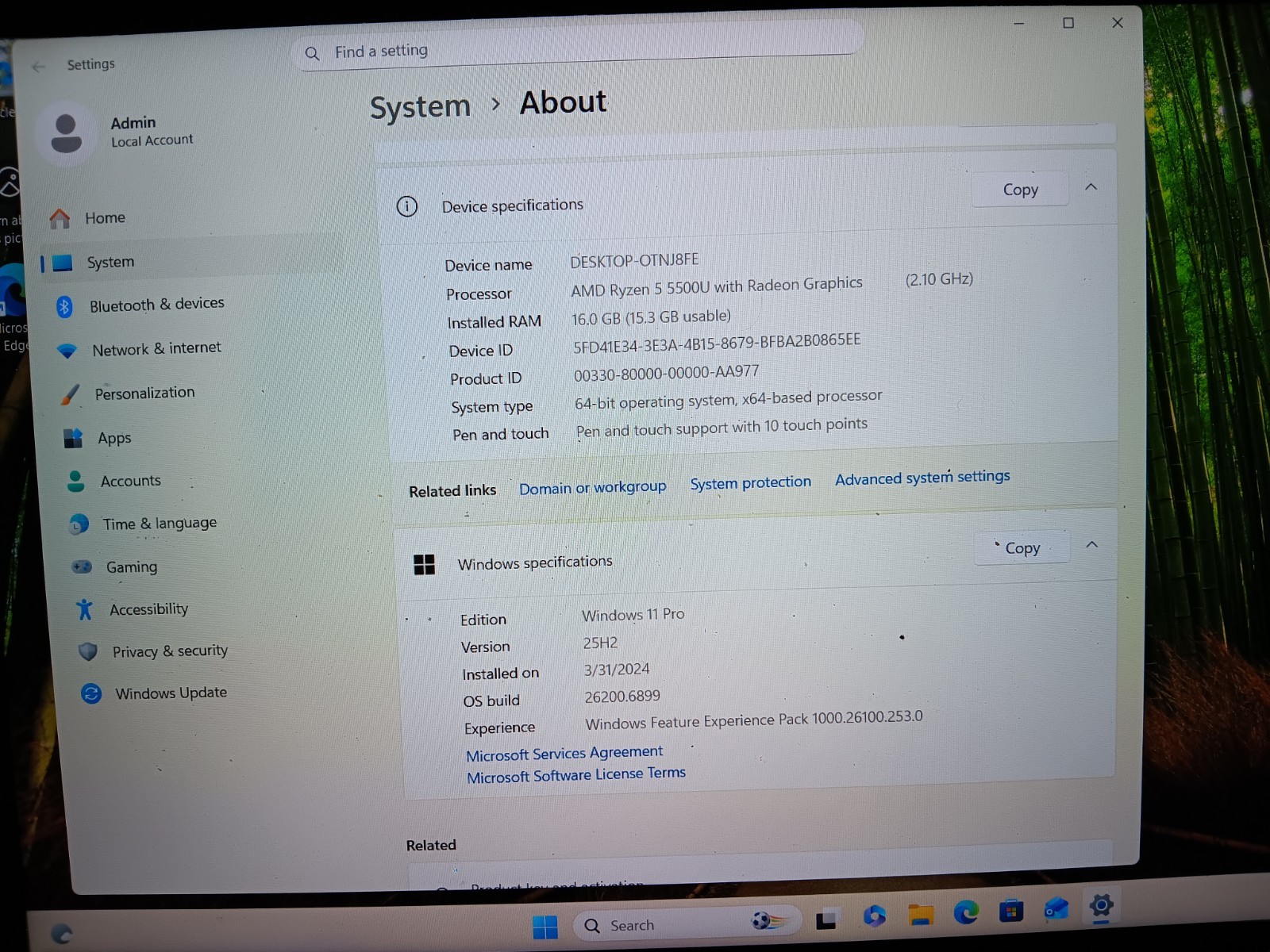 HP Envy x360 Touch 15m-eu0013dx 2-in-1 Ryzen 5 5500U 16GB Ram 512GB Win 11