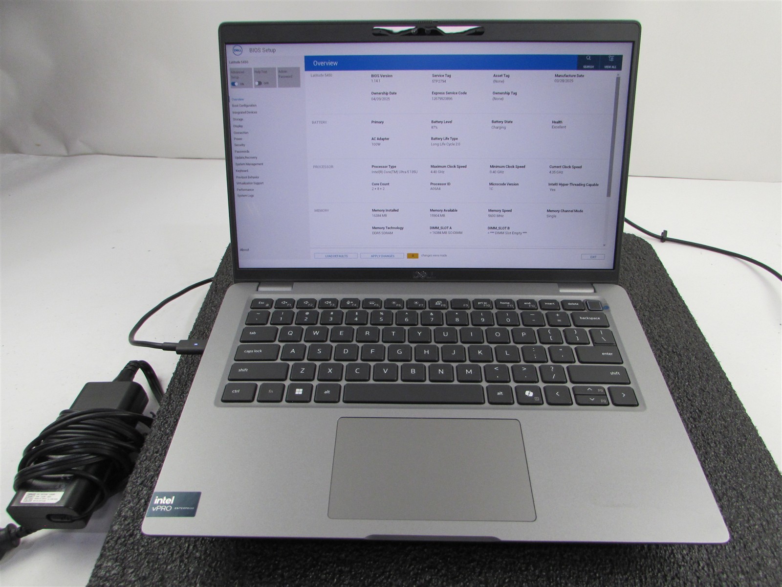 DELL LATITUDE 5450 1920X1080 FHD CORE ULTRA 5 135U 256GB SSD 16GB RAM NO O.S