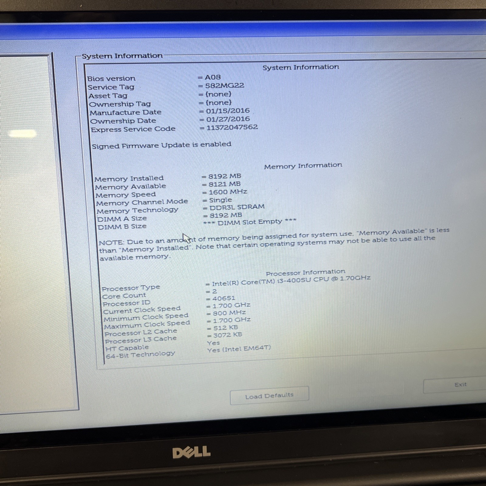 Lot Of 2 Dell Latitude 3550 i3-4005U 8GB Ram – No HDD, No OS – (Read)