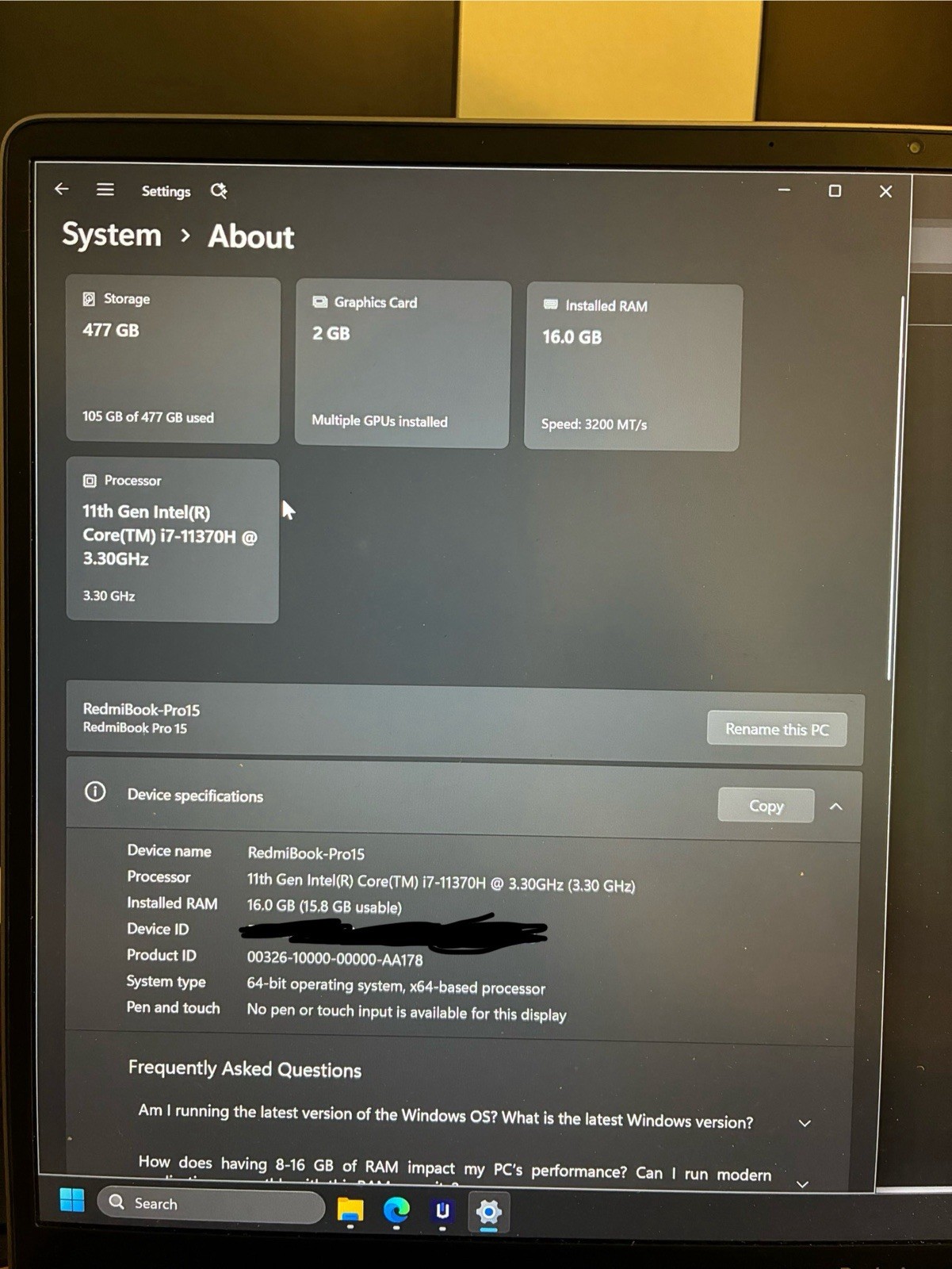 RedmiBook Pro 15