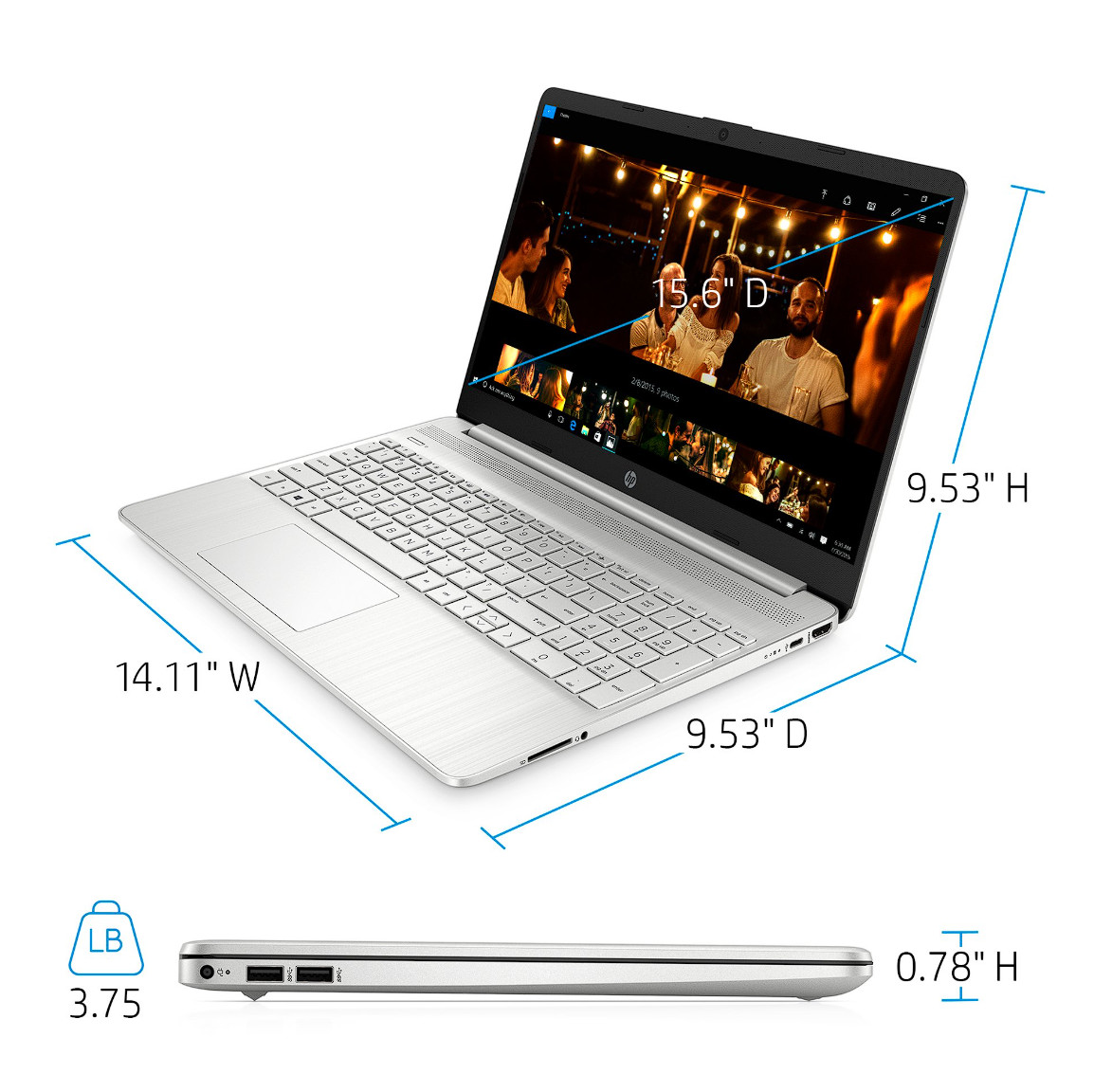 HP 15.6inch FHD, Athlon N3050, 4GB RAM, 128GB SSD Windows 10 Home 15-ef1001wm