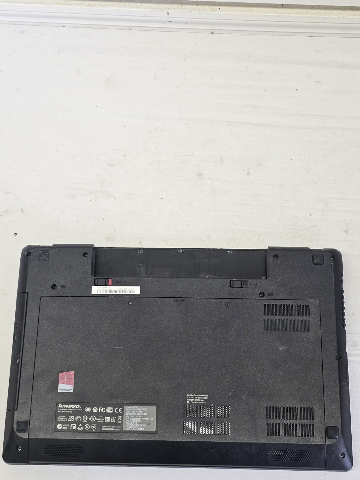 Lenovo G580 Laptop – i5-3210M – 12GB RAM – 500GB HDD – NO BATTERY – Windows 10