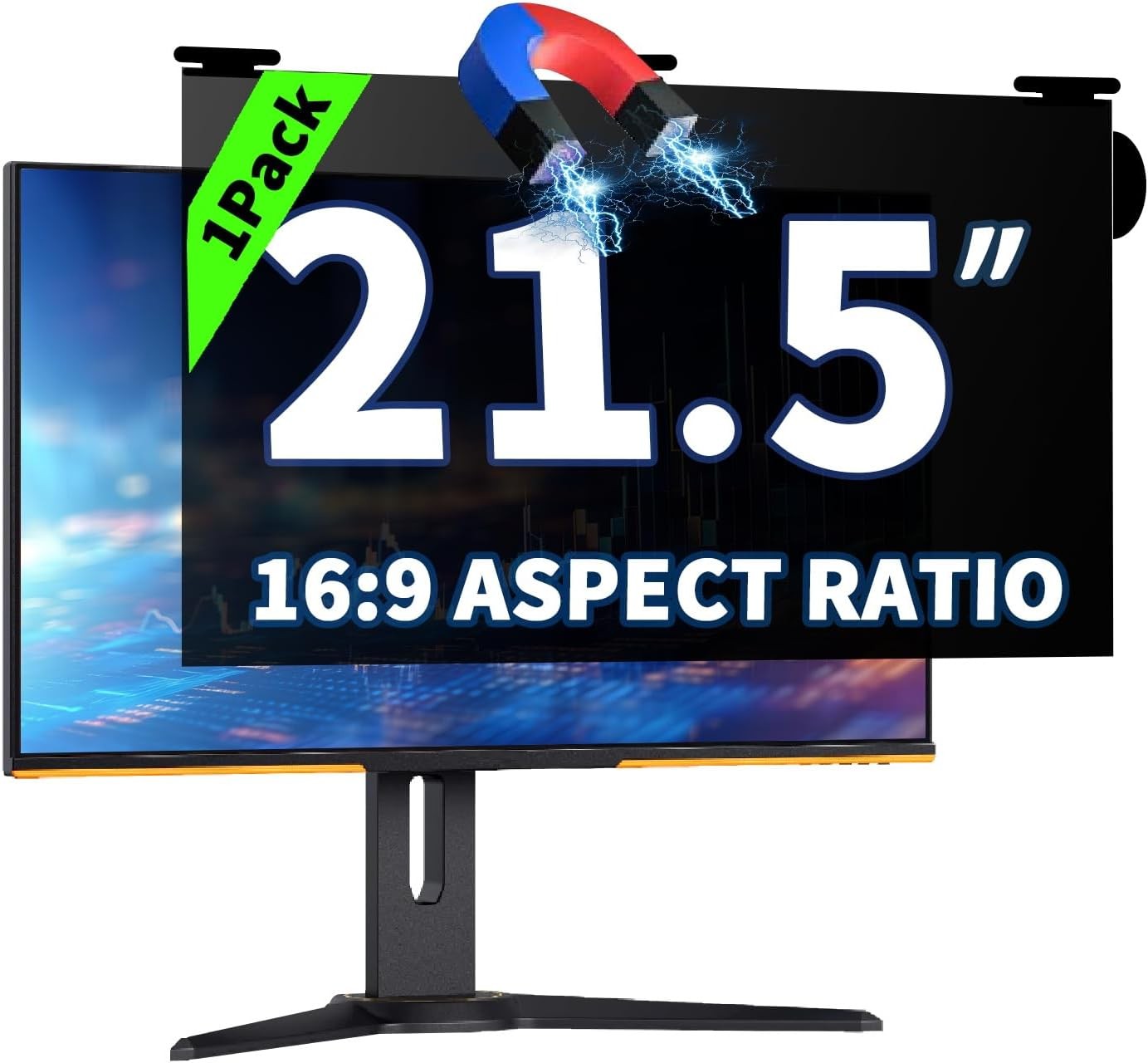 21.5 Inch Magnetic Hanging Computer Privacy Screen for 16:9 Widescreen Monitor