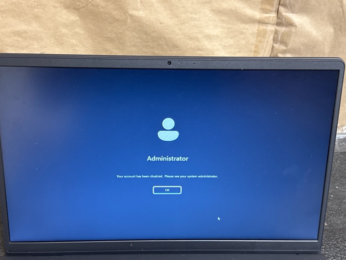 DELL COMPUTER INSPIRON 15 3000 SERIES ADMINISTRATION/ ACCOUNT LOCKED (R7A013312)