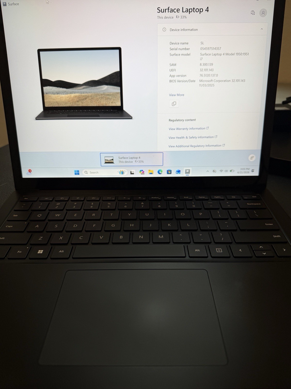 Microsoft Surface Laptop 4 13.5″ Touchscreen i7 Intel, 16GB Ram, 256GB SSD