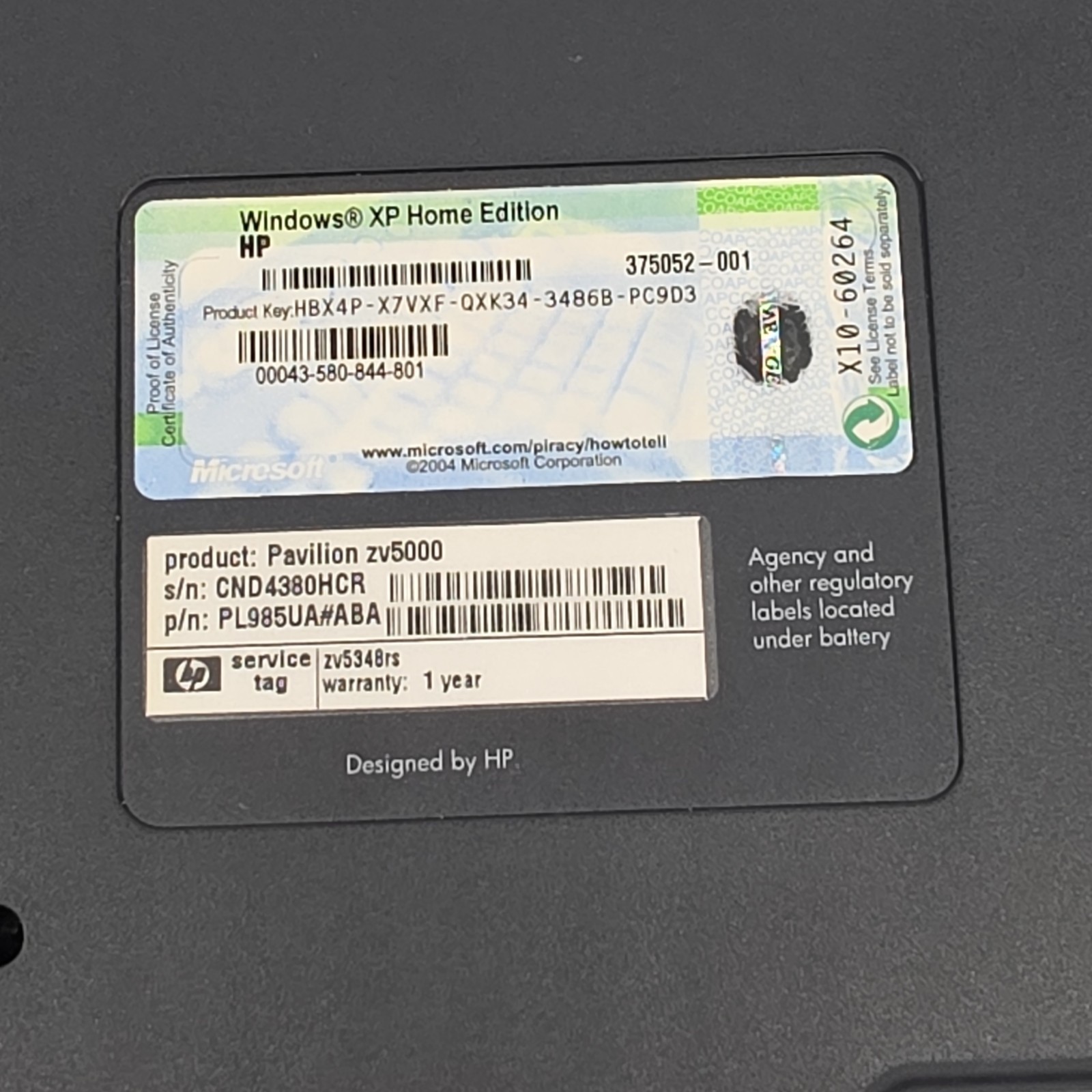 HP Pavillion ZV5000 Intel 4 Pentium Used No Power Cord REPAIR OR PARTS ONLY