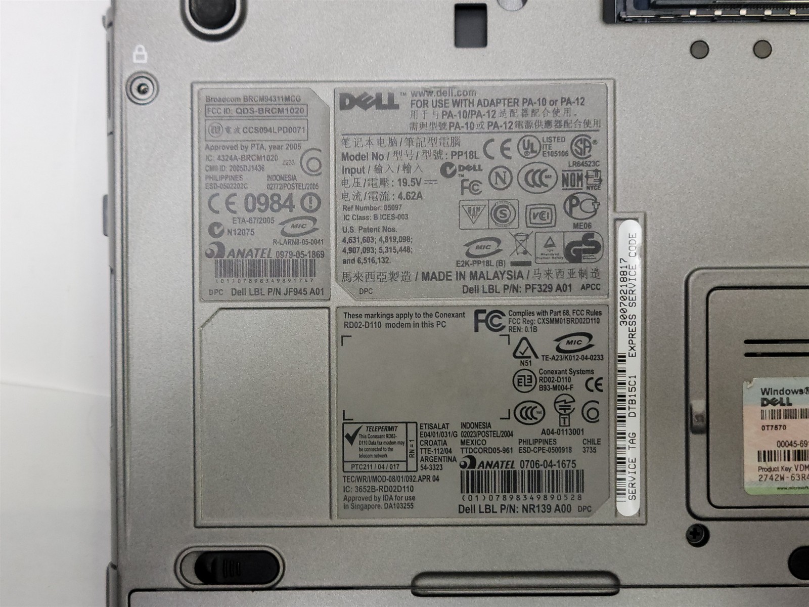 Dell Latitude D620, Intel Core 2 Duo , 1GB RAM , Windows 7 Enterprise ( locked)