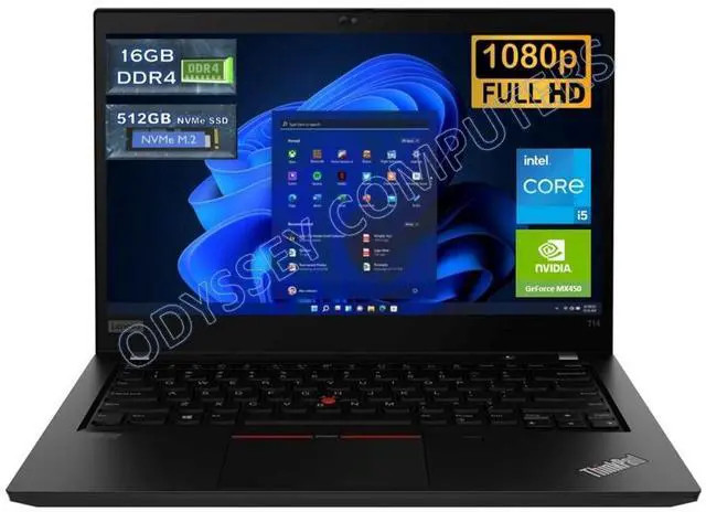 Lenovo Thinkpad T14 Gen 2 14 in 1080p Full i5-1145G7 16GB DDR4 512GB NVMe SSD