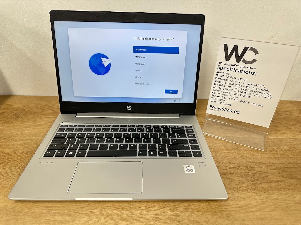 HP ProBook 440 G7 Core i5 – 10210U 16GB DDR4, 512GB SSD, 2020