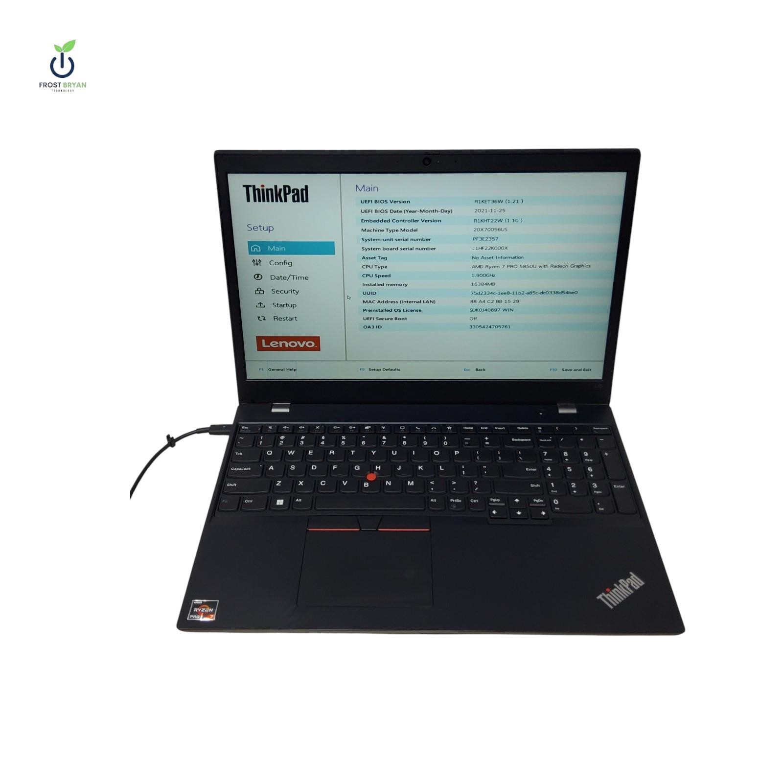 LENOVO ThinkPad L15 Gen 2a Ryzen 7 PRO 5850U 16/512GB No OS Grade C [READ]