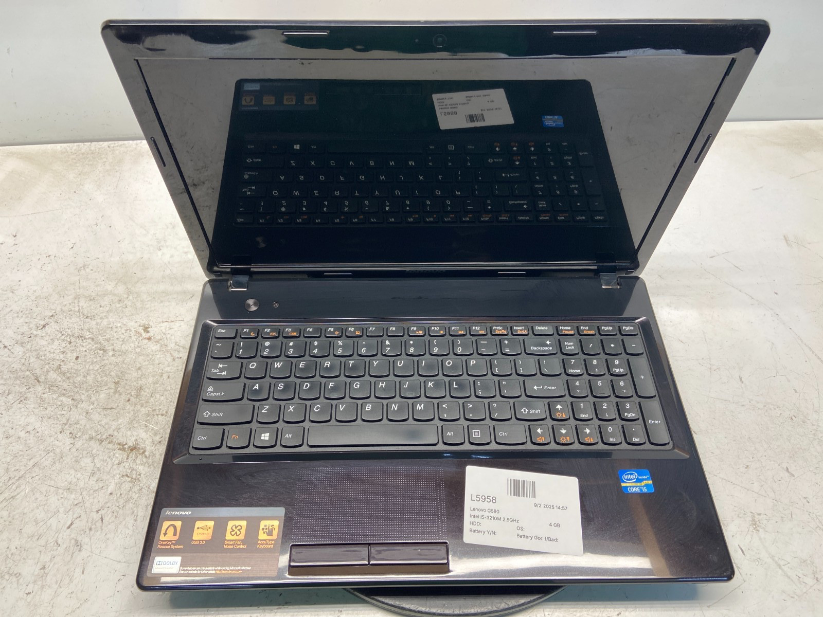 Lenovo G580 Intel i5-3210M 2.5GHz 4 GB NO HDD