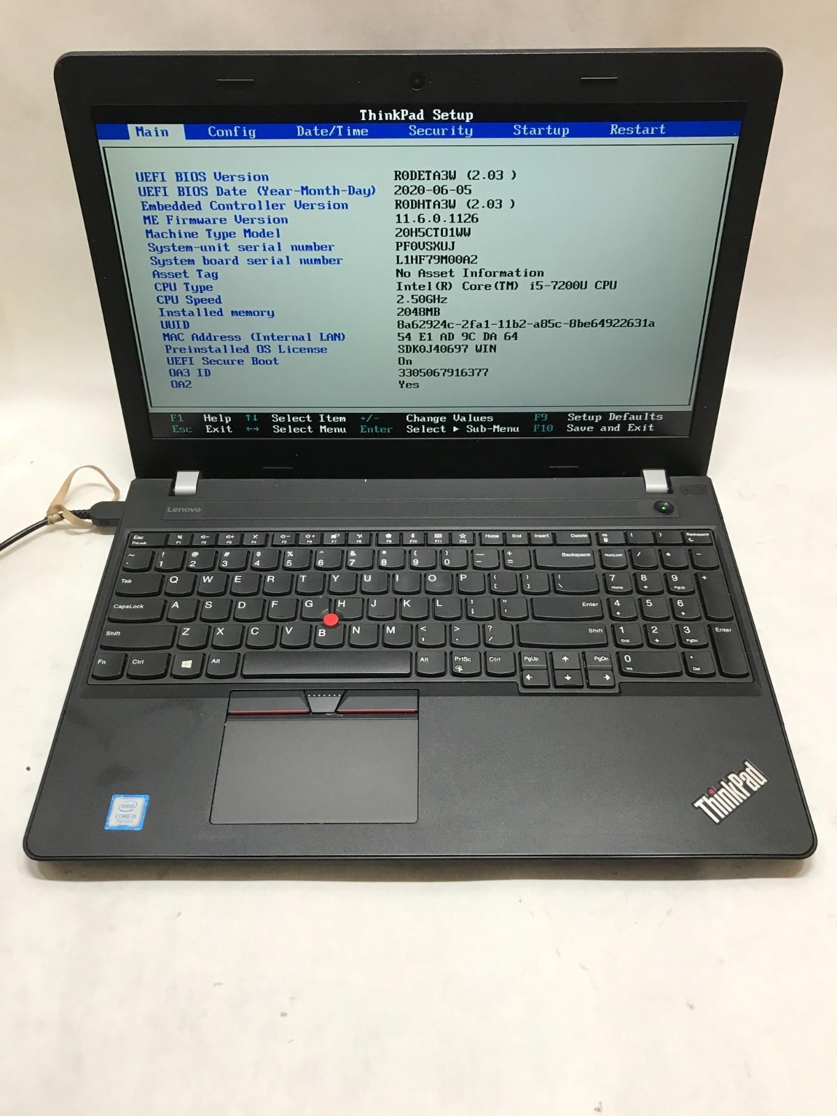 Lenovo ThinkPad E570 15″ Intel Core i5 NO RAM NO SSD/OS For Parts BIOS LOCK – DW