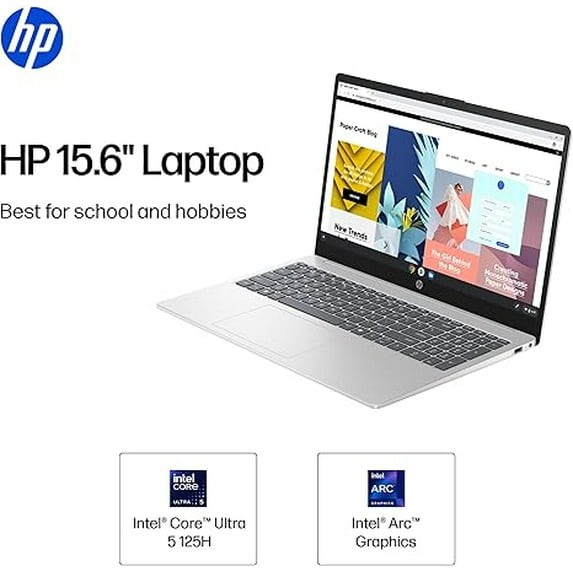 New HP 15.6″ FHD IPS Touchscreen Intel Ultra 5-125H/16GB/512GB SSD Laptop Silver